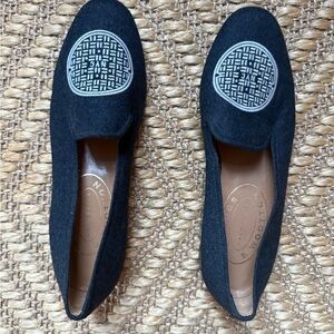 Stubbs & Wootton Black Embroidered Loafers